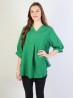 Fashion Blouse W/ V Pin & Buttoned Back 